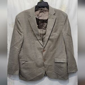 Macy's Men's Tan Plaid Blazer Size 46R